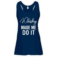 Womens Whiskey Made Me Do It Happiness Is Whiskey Helps Drink Ladies Essential Flowy Tank