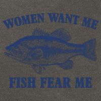 Women Want Me Fish Fear Me Cotton Canvas Backpack