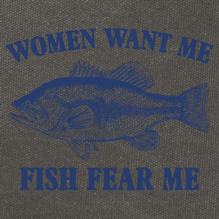 Women Want Me Fish Fear Me Cotton Canvas Backpack