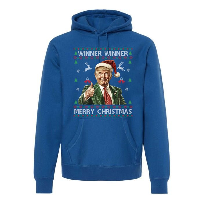 Winner Winner Merry Christmas Trump Santa Ugly Xmas Gift Premium Hoodie