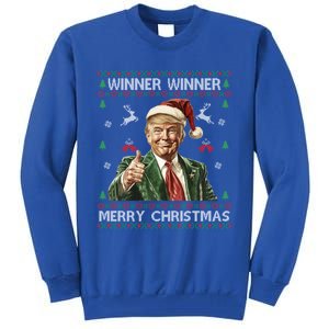 Winner Winner Merry Christmas Trump Santa Ugly Xmas Gift Tall Sweatshirt