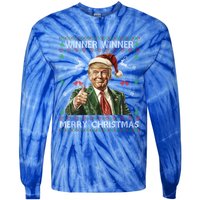 Winner Winner Merry Christmas Trump Santa Ugly Xmas Gift Tie-Dye Long Sleeve Shirt