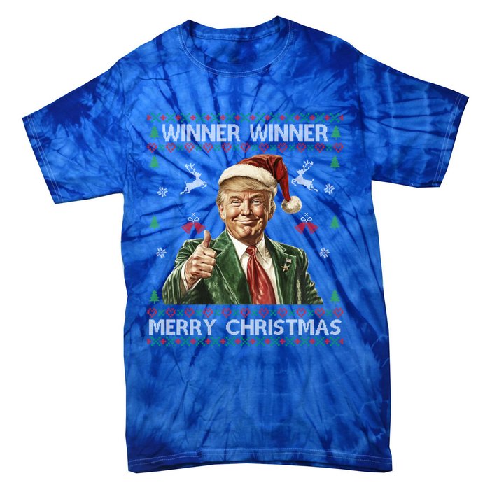 Winner Winner Merry Christmas Trump Santa Ugly Xmas Gift Tie-Dye T-Shirt