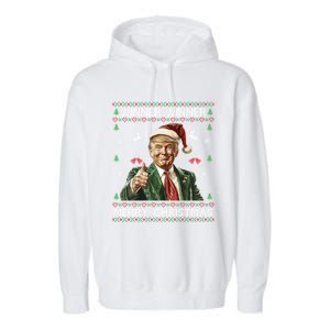 Winner Winner Merry Christmas Trump Santa Ugly Xmas Gift Garment-Dyed Fleece Hoodie