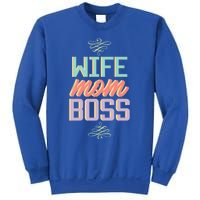 Wo Wife Mom Boss Mothers Day Lady Funny Gift For Her Funny Gift Sweatshirt