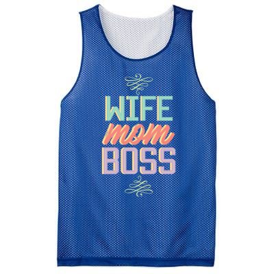 Wo Wife Mom Boss Mothers Day Lady Funny Gift For Her Funny Gift Mesh Reversible Basketball Jersey Tank