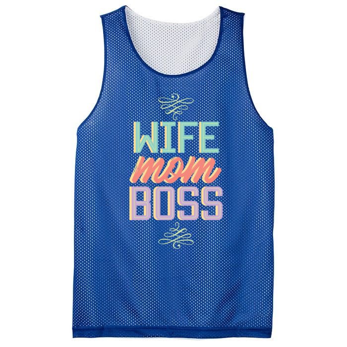 Wo Wife Mom Boss Mothers Day Lady Funny Gift For Her Funny Gift Mesh Reversible Basketball Jersey Tank