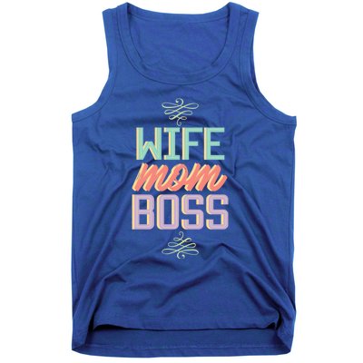 Wo Wife Mom Boss Mothers Day Lady Funny Gift For Her Funny Gift Tank Top