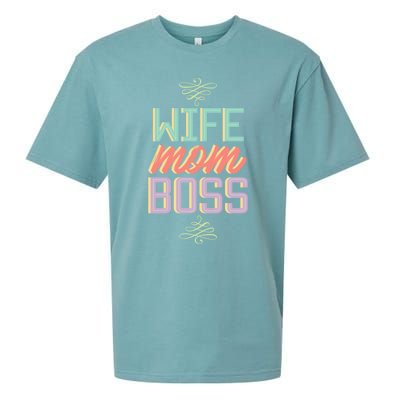 Wo Wife Mom Boss Mothers Day Lady Funny Gift For Her Funny Gift Sueded Cloud Jersey T-Shirt