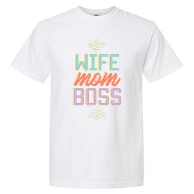 Wo Wife Mom Boss Mothers Day Lady Funny Gift For Her Funny Gift Garment-Dyed Heavyweight T-Shirt