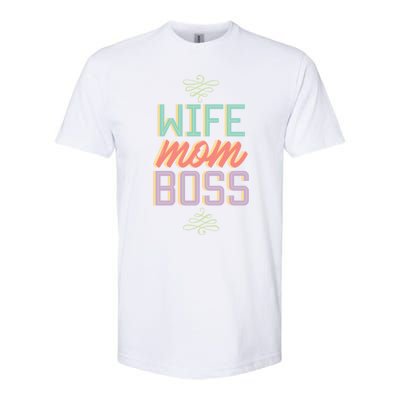 Wo Wife Mom Boss Mothers Day Lady Funny Gift For Her Funny Gift Softstyle® CVC T-Shirt