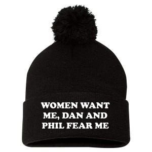 Women Want Me Dan And Phil Fear Me Pom Pom 12in Knit Beanie