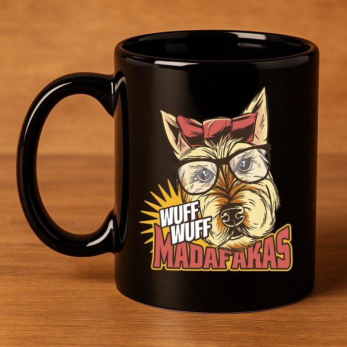 Wuff Wuff Madafakas Funny Dog 11oz C Handle Ceramic Mug