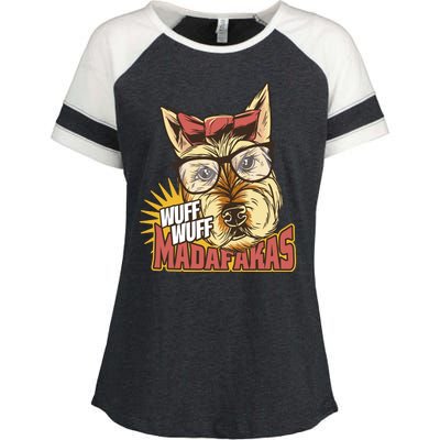 Wuff Wuff Madafakas Funny Dog Enza Ladies Jersey Colorblock Tee