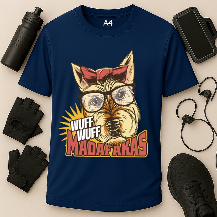 Wuff Wuff Madafakas Funny Dog Cooling Performance Crew T-Shirt
