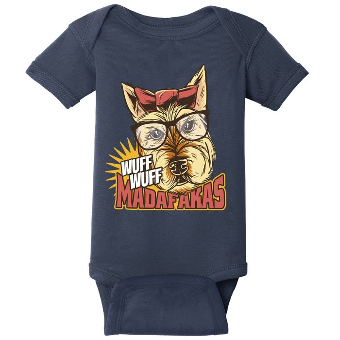 Wuff Wuff Madafakas Funny Dog Baby Bodysuit