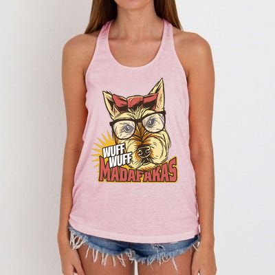 Wuff Wuff Madafakas Funny Dog Women's Knotted Racerback Tank