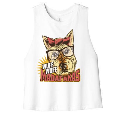 Wuff Wuff Madafakas Funny Dog Women's Racerback Cropped Tank