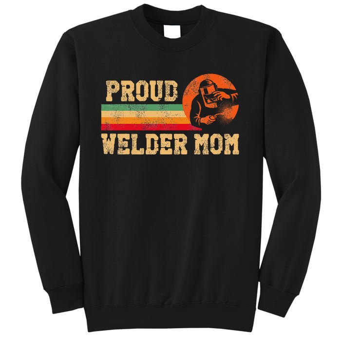 Welder Welding Mom Mother Vintage Retro Proud Welder Mom Sweatshirt