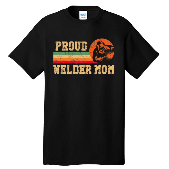 Welder Welding Mom Mother Vintage Retro Proud Welder Mom Tall T-Shirt