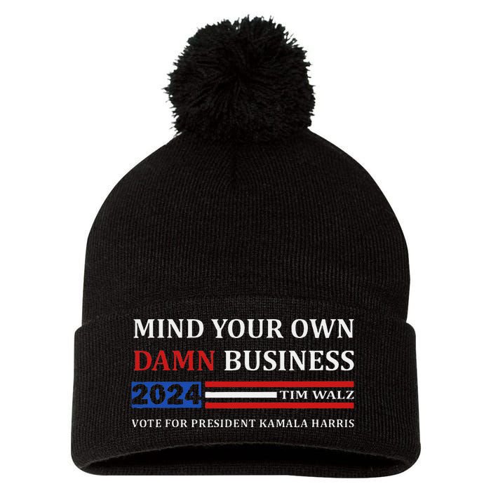 Walz Waltz Mind Your Own Damn Business Harris Waltz Pom Pom 12in Knit Beanie