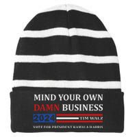 Walz Waltz Mind Your Own Damn Business Harris Waltz Striped Beanie with Solid Band