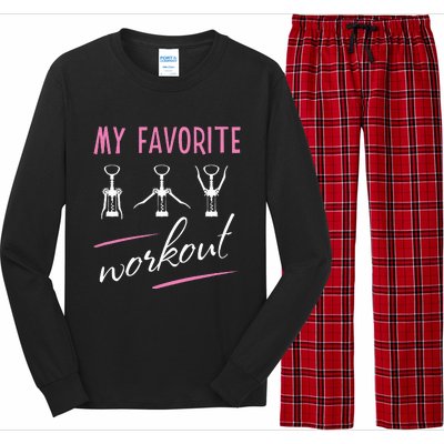 Wine Workout My Favorite Workout Corkscrew Long Sleeve Pajama Set