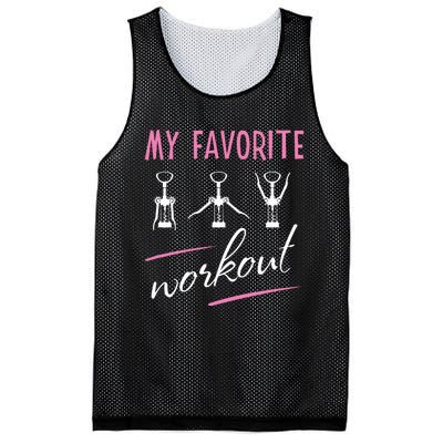 Wine Workout My Favorite Workout Corkscrew Mesh Reversible Basketball Jersey Tank