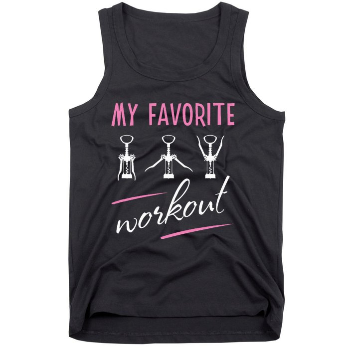 Wine Workout My Favorite Workout Corkscrew Tank Top