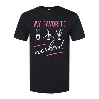 Wine Workout My Favorite Workout Corkscrew Softstyle CVC T-Shirt