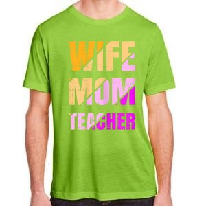 Womens Wife Mom Teacher Mothers Day Retro Momma Life Mommy Adult ChromaSoft Performance T-Shirt