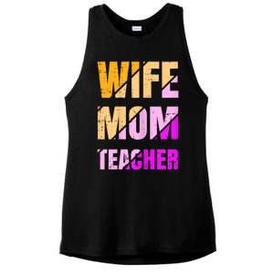 Womens Wife Mom Teacher Mothers Day Retro Momma Life Mommy Ladies PosiCharge Tri-Blend Wicking Tank