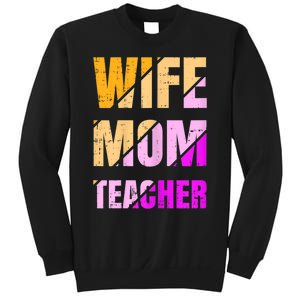 Womens Wife Mom Teacher Mothers Day Retro Momma Life Mommy Sweatshirt