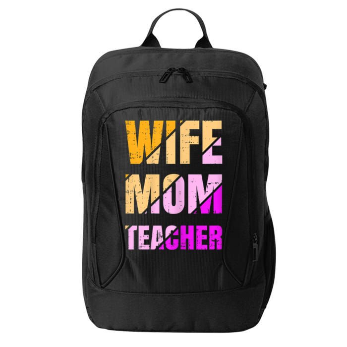 Womens Wife Mom Teacher Mothers Day Retro Momma Life Mommy City Backpack