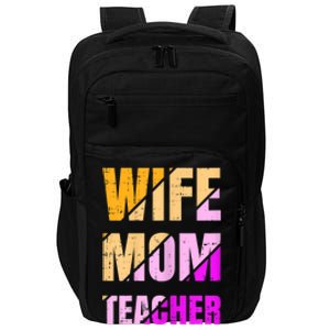 Womens Wife Mom Teacher Mothers Day Retro Momma Life Mommy Impact Tech Backpack