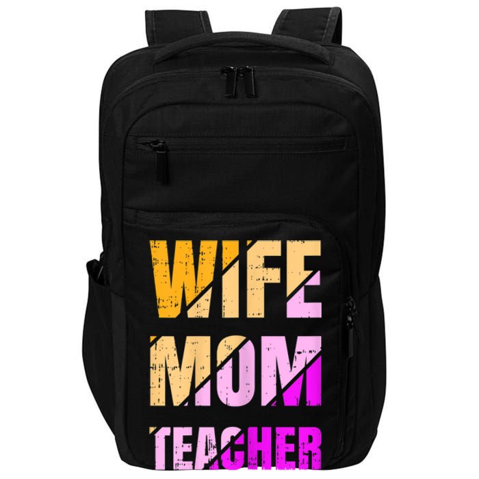 Womens Wife Mom Teacher Mothers Day Retro Momma Life Mommy Impact Tech Backpack