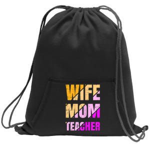 Womens Wife Mom Teacher Mothers Day Retro Momma Life Mommy Sweatshirt Cinch Pack Bag