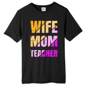 Womens Wife Mom Teacher Mothers Day Retro Momma Life Mommy Tall Fusion ChromaSoft Performance T-Shirt