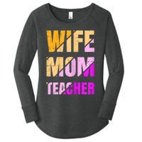 Womens Wife Mom Teacher Mothers Day Retro Momma Life Mommy Women's Perfect Tri Tunic Long Sleeve Shirt