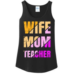 Womens Wife Mom Teacher Mothers Day Retro Momma Life Mommy Ladies Essential Tank