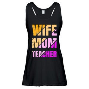 Womens Wife Mom Teacher Mothers Day Retro Momma Life Mommy Ladies Essential Flowy Tank