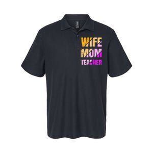 Womens Wife Mom Teacher Mothers Day Retro Momma Life Mommy Softstyle Adult Sport Polo