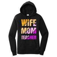 Womens Wife Mom Teacher Mothers Day Retro Momma Life Mommy Women's Pullover Hoodie