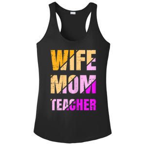 Womens Wife Mom Teacher Mothers Day Retro Momma Life Mommy Ladies PosiCharge Competitor Racerback Tank