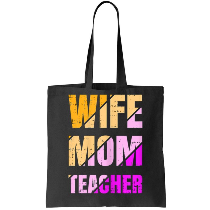 Womens Wife Mom Teacher Mothers Day Retro Momma Life Mommy Tote Bag