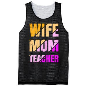 Womens Wife Mom Teacher Mothers Day Retro Momma Life Mommy Mesh Reversible Basketball Jersey Tank