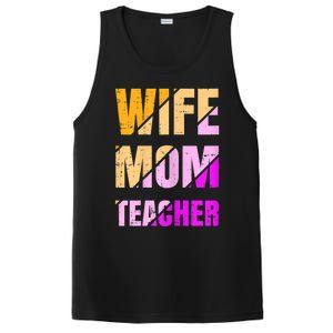 Womens Wife Mom Teacher Mothers Day Retro Momma Life Mommy PosiCharge Competitor Tank