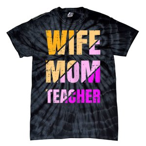 Womens Wife Mom Teacher Mothers Day Retro Momma Life Mommy Tie-Dye T-Shirt