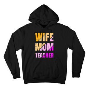 Womens Wife Mom Teacher Mothers Day Retro Momma Life Mommy Tall Hoodie