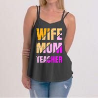 Womens Wife Mom Teacher Mothers Day Retro Momma Life Mommy Women's Strappy Tank